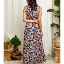 Jurk Zwart/lichtroze/blauw -Exporteren Mooie Look Winkel larmoire de suzette jurk zwart lichtroze blauw 2