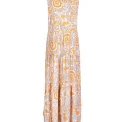 Jurk "Evje" Beige/oranje -Exporteren Mooie Look Winkel lieblingsstuck jurk evje beige oranje 2