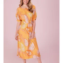 Jurk "Ruba" Oranje -Exporteren Mooie Look Winkel lieblingsstuck jurk ruba oranje 2