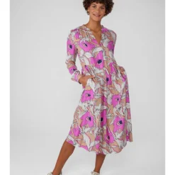 Jurk "Rubia" Roze/beige -Exporteren Mooie Look Winkel lieblingsstuck jurk rubia roze beige 3