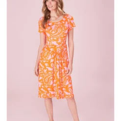 Jurk "Rykia" Oranje/lichtroze -Exporteren Mooie Look Winkel lieblingsstuck jurk rykia oranje lichtroze 2