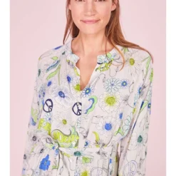 Jurk Wit/blauw/groen -Exporteren Mooie Look Winkel lieblingsstuck jurk wit blauw groen 2