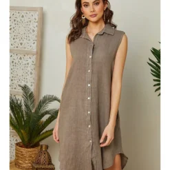 Linnen Jurk Lichtbruin