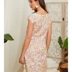 Linnen Jurk Lichtroze/crème -Exporteren Mooie Look Winkel lin passion linnen jurk lichtroze creme 3