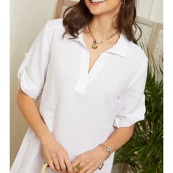 Linnen Jurk Wit -Exporteren Mooie Look Winkel lin passion linnen jurk wit 3