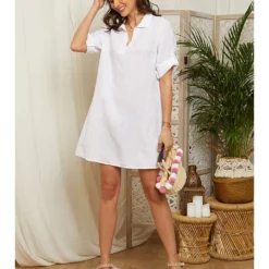 Linnen Jurk Wit -Exporteren Mooie Look Winkel lin passion linnen jurk wit 4