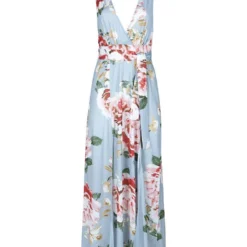 Jurk "Hawaii" Lichtblauw/meerkleurig