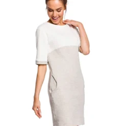 Jurk Grijs/wit/meerkleurig