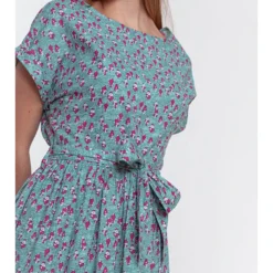 Jurk Turquoise/roze -Exporteren Mooie Look Winkel makani jurk turquoise roze 2