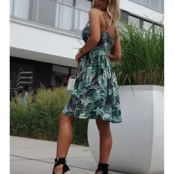 Jurk "Tropica" Wit/groen -Exporteren Mooie Look Winkel merribel jurk tropica wit groen 3