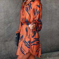 Jurk Oranje/meerkleurig -Exporteren Mooie Look Winkel milan kiss jurk oranje meerkleurig 2