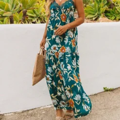 Jurk Petrol/crème/oranje