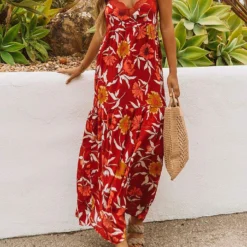 Jurk Rood/oranje/geel