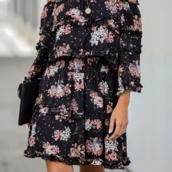 Jurk Zwart/lichtroze/wit -Exporteren Mooie Look Winkel milan kiss jurk zwart lichtroze wit 2