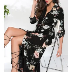 Jurk Zwart/wit/lichtroze