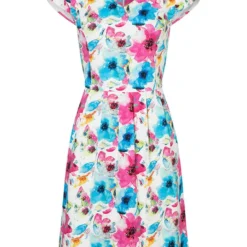 MORE&MORE Jurk Roze/blauw/wit