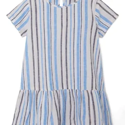 NAME IT Jurk Lichtblauw/beige/antraciet