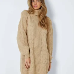 Noisy May Gebreide Jurk "Laura" Beige