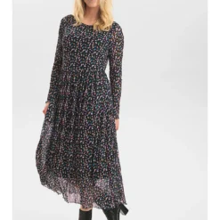 Jurk "Nufreja" Zwart/meerkleurig -Exporteren Mooie Look Winkel numph jurk nufreja zwart meerkleurig 2