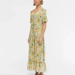 Object Jurk "Lorena" Beige/geel -Exporteren Mooie Look Winkel object jurk lorena beige geel 3