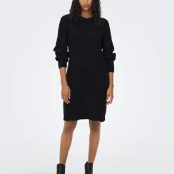 ONLY Gebreide Jurk "Leise" Zwart -Exporteren Mooie Look Winkel only gebreide jurk leise zwart 2