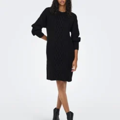 ONLY Gebreide Jurk "Leise" Zwart -Exporteren Mooie Look Winkel only gebreide jurk leise zwart 3