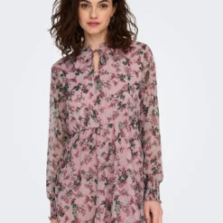 ONLY Jurk "Aida Elisa" Oudroze/groen -Exporteren Mooie Look Winkel only jurk aida elisa oudroze groen 3