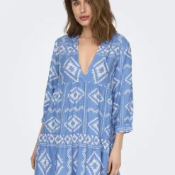 ONLY Jurk "Ally" Lichtblauw/wit -Exporteren Mooie Look Winkel only jurk ally lichtblauw wit 4