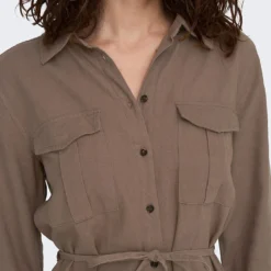ONLY Jurk "Caro" Bruin -Exporteren Mooie Look Winkel only jurk caro bruin 4