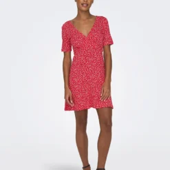 ONLY Jurk "Verona" Rood -Exporteren Mooie Look Winkel only jurk verona rood 3