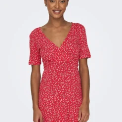 ONLY Jurk "Verona" Rood -Exporteren Mooie Look Winkel only jurk verona rood 5