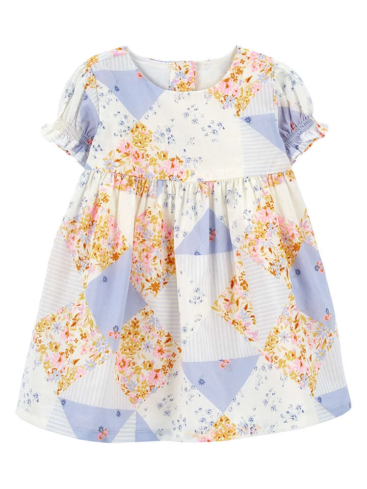 OshKosh Jurk Wit/blauw/geel