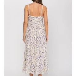 Jurk Crème/blauw -Exporteren Mooie Look Winkel peace and love jurk creme blauw 2