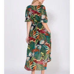 Jurk Groen/rood -Exporteren Mooie Look Winkel peace and love jurk groen rood 2