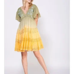 Jurk Kaki/geel