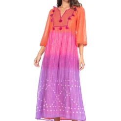 Jurk Oranje/roze/paars