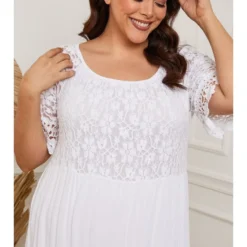 Jurk "Armano" Wit -Exporteren Mooie Look Winkel plus size company jurk armano wit 3