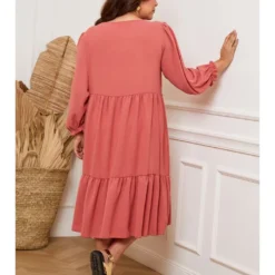 Jurk "Arnis" Lichtroze -Exporteren Mooie Look Winkel plus size company jurk arnis lichtroze 2