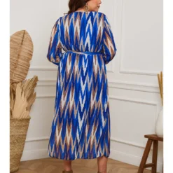 Jurk "Fanny" Blauw -Exporteren Mooie Look Winkel plus size company jurk fanny blauw 2