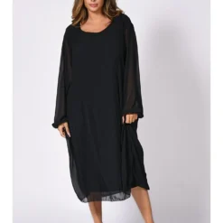 Jurk "Garel" Zwart -Exporteren Mooie Look Winkel plus size company jurk garel zwart 4