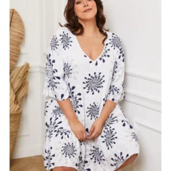 Jurk "Pandora" Wit -Exporteren Mooie Look Winkel plus size company jurk pandora wit 2