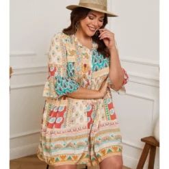 Jurk "Suli" Beige 7 Jurk "Suli" Beige -Exporteren Mooie Look Winkel plus size company jurk suli beige 2