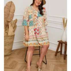 Jurk "Suli" Beige 9 Jurk "Suli" Beige -Exporteren Mooie Look Winkel plus size company jurk suli beige 4