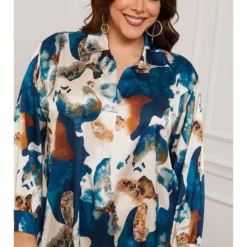 Jurk "Tendry" Blauw -Exporteren Mooie Look Winkel plus size company jurk tendry blauw 3