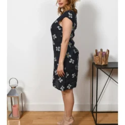 Linnen Jurk "Billie" Donkerblauw -Exporteren Mooie Look Winkel plus size company linnen jurk billie donkerblauw 2