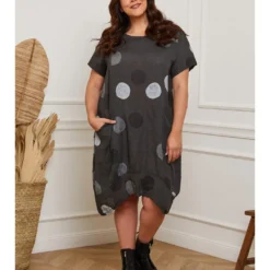 Linnen Jurk "Calixa" Antraciet