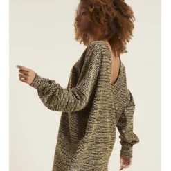 Jurk Zwart/goudkleurig -Exporteren Mooie Look Winkel quincey jurk zwart goudkleurig 2