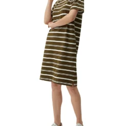 Jurk Kaki/wit -Exporteren Mooie Look Winkel s oliver red label jurk kaki wit 3