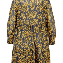 Jurk Geel/donkerblauw -Exporteren Mooie Look Winkel samoon jurk geel donkerblauw 3