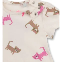 Jurk Beige/roze -Exporteren Mooie Look Winkel sanetta kidswear jurk beige roze 2